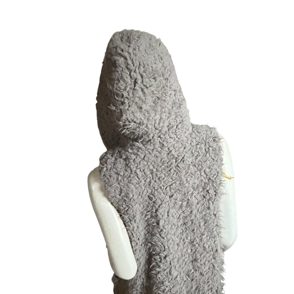 Ashley by 26 International gray faux fur long vest hoodie jacket sweater L - Picture 5 of 8